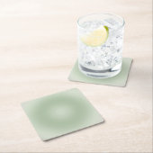 セージ緑のグラデーションのオーラ スクエアペーパーコースター (インサイチュ)