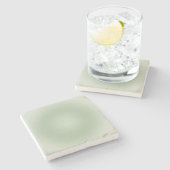 セージ緑のグラデーションのオーラ ストーンコースター (横)