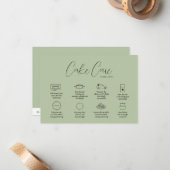 セージ緑のケーキ気に指示カード ノートカード (正面/裏面インサイチュ)