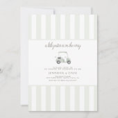 セージ緑のゴルフカート小さなパター途中 招待状 (正面)