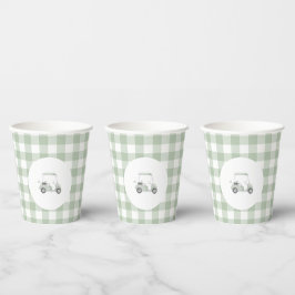 セージ緑のゴルフベビーシャワー 紙コップ