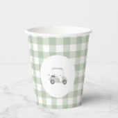 セージ緑のゴルフベビーシャワー 紙コップ (正面)