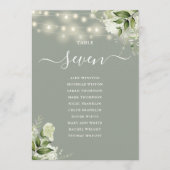 セージ緑のシーティングプランテーブル番号 招待状 (正面)
