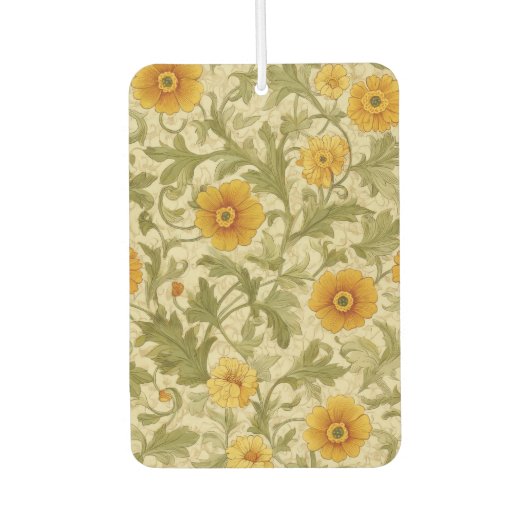 セージ緑のシームレスなパターン カーエアーフレッシュナー (正面)