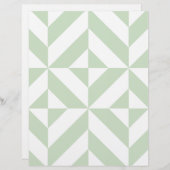 セージ緑のジオメトリックデコキューブスクラップブック紙 (正面/裏面)