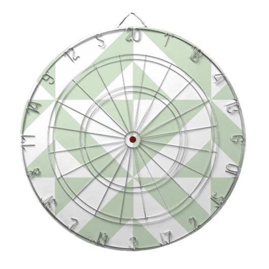 セージ緑のジオメトリックデコキューブパターン ダーツボード (正面)