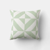 セージ緑のジオメトリックデコパターン（両面） クッション (裏面)