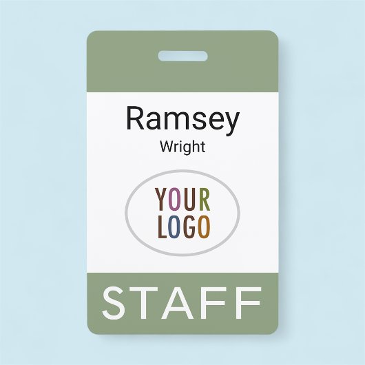 セージ緑のスタッフ名タグバッジクリップリールラニヤード バッジ