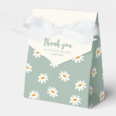 セージ緑のデイジーパターン フェイバーボックス (正面サイド)