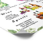 セージ緑のバーメニュー結婚のドリンクの看板 ポスター (角)