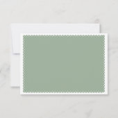 セージ緑のパペルピカドは鳥の花結婚を愛する 出欠カード (裏面)