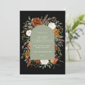 セージ緑のフローラエレガント植物性エレガントアーチ シーズンカード (スタンド正面)