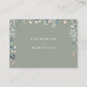 セージ緑のフローラカスケード願い結婚井戸 エンクロージャーカード (裏面)