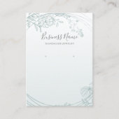 セージ緑のフローラサークルイヤリングジュエリー表示 名刺 (正面)