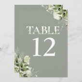 セージ緑のフローラタイポグラフィテーブル番号 (正面/裏面)