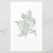 セージ緑のフローラ推測ブライダルシャワーゲーム (裏面)