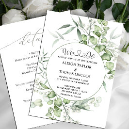 セージ緑のフローラ書シンプル道の全てを一つに 招待状