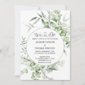 セージ緑のフローラ書シンプル道の全てを一つに 招待状 (正面)