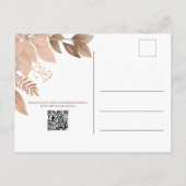 セージ緑のフローラ結婚式の日付はがきを保存 案内ポストカード (裏面)