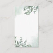 セージ緑のフローラ赤ちゃんシャワー女の子ウェルカムサインイン エンクロージャーカード (裏面)