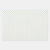 セージ緑のフローラ離れパターンの白い贈り物 ラッピングペーパーシート (正面3)