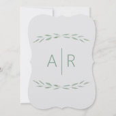 セージ緑のブライダルシャワー招待，植物学 招待状 (裏面)