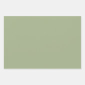 セージ緑のプレーン無地のカラー ラッピングペーパーシート (正面)