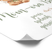 セージ緑のベアーバルーンベビーシャワーママママオサバー ポスター (角)