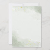 セージ緑のベビーは緑の赤ちゃんシャワーを醸造している 招待状 (裏面)