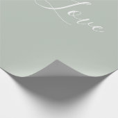 セージ緑のベビーラブスクリプトベビーシャワー ラッピングペーパー (角)