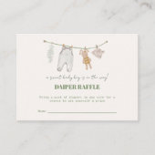 セージ緑のボホオムツラッフルベビーシャワー エンクロージャーカード (正面)