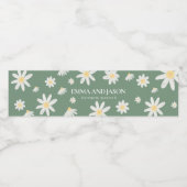 セージ緑のボホデイジーフローラウォーターボトルラベル ペットボトルラベル (シングルラベル)