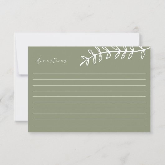 セージ緑のボホフラワーズ結婚レシピカード ノートカード (裏面)