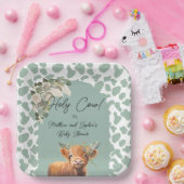 セージ緑のボホホーホホーチカウファームベビーシャワー ペーパープレート (パーティー)