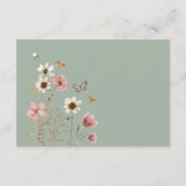 セージ緑のボホワイルドフラワーメドウオムツラッフル エンクロージャーカード (裏面)