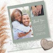 セージ緑のボホワイルドフラワー結婚の感謝 招待状