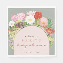 セージ緑のボホ開花サボスベイビーシャワー スタンダードランチョンナプキン