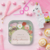 セージ緑のボホ開花サボスベイビーシャワー ペーパープレート (パーティー)