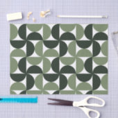 セージ緑のミッドセンチュリーのパタモダンーン 薄葉紙 (クラフト)