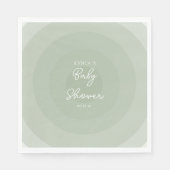 セージ緑のミニマリストサークルグラデーションベビーシャワー スタンダードランチョンナプキン (正面)