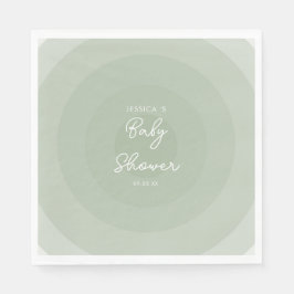 セージ緑のミニマリストサークルグラデーションベビーシャワー スタンダードランチョンナプキン