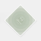 セージ緑のミニマリストサークルグラデーションベビーシャワー スタンダードランチョンナプキン (角)