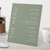 セージ緑のメニュー記号、メモダンニュー記号 台座サイン (インサイチュ)