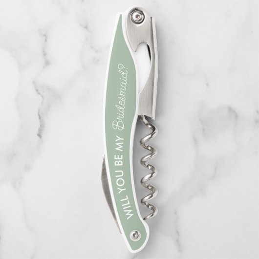 セージ緑のモダン花嫁の提案ギフト ソムリエナイフ (裏面)