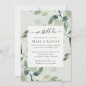 セージ緑のユーカリ我々はまだ誓いを50th 招待状 (正面)