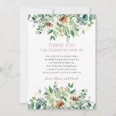 セージ緑のユーカリ素朴ー緑の赤ちゃんシャワー サンキューカード (正面)