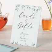 セージ緑のユーカリ緑のカード&ギフト 台座サイン (インサイチュ)