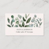 セージ緑のユーカリ緑の葉の名刺 名刺 (正面)