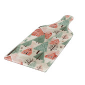 セージ緑のライトピンクパインコーン屋根と木 カッティングボード (角)