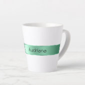 セージ緑のリボン弓クリスマス カフェラテマグ (右アングル)